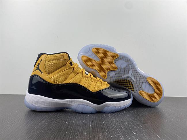 Air Jordan 11 Dark Blue Yellow Head Layer Leather - 1