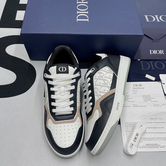 Dior B27 Low-Top Sneaker White And Gray Smooth Calfskin Galaxy Leather - 1