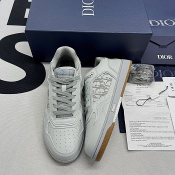 Dior B27 Low-Top Sneaker Gray Smooth Calfskin Oblique Galaxy Leather