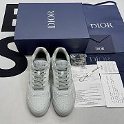 Dior B27 Low-Top Sneaker Gray Smooth Calfskin Oblique Galaxy Leather - 2