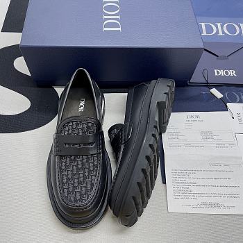 DIOR EXPLORER LOAFER Black Smooth Calfskin and Dior Oblique Jacquard 3LO103ZCD_H969