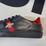 Gucci Ace Embroidered Low-Top Sneaker Bee Black - 3