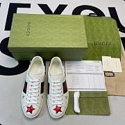 Gucci Ace Stars Low Top Sneakers White & Metallic Leather - 3