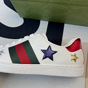 Gucci Ace Stars Low Top Sneakers White & Metallic Leather - 2