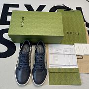 Gucci Blue Gg Supreme Navy Sneakers - 4