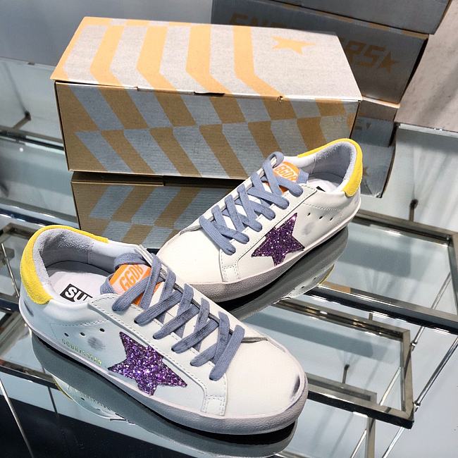 Golden Goose Sneakers Super-Star Purple Yellow  - 1