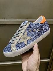 Golden Goose Sneakers Super-Star Grey Orange Blue Glitter - 1