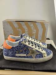 Golden Goose Sneakers Super-Star Grey Orange Blue Glitter - 5