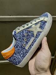 Golden Goose Sneakers Super-Star Grey Orange Blue Glitter - 4