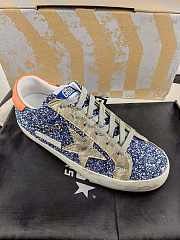 Golden Goose Sneakers Super-Star Grey Orange Blue Glitter - 2