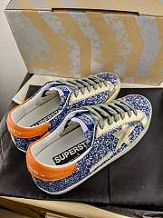 Golden Goose Sneakers Super-Star Grey Orange Blue Glitter - 3