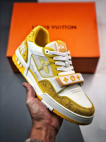 Louis Vuitton Monogram Unisex Street Style Plain Oversized Logo Sneakers Yellow