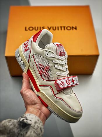 Louis Vuitton Monogram Unisex Street Style Plain Oversized Logo Sneakers Red