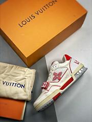 Louis Vuitton Monogram Unisex Street Style Plain Oversized Logo Sneakers Red - 5