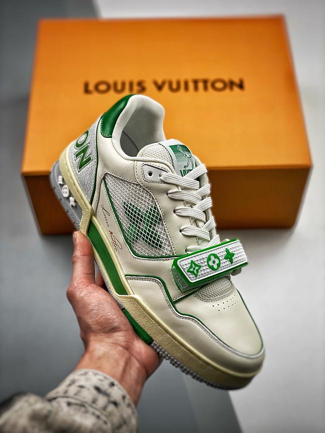 Louis Vuitton Monogram Unisex Street Style Plain Oversized Logo Sneakers Green  - 1