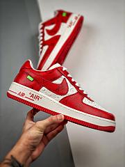 Louis Vuitton Nike Air Force 1 Low By Virgil Abloh White Red  - 1