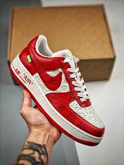 Louis Vuitton Nike Air Force 1 Low By Virgil Abloh White Red  - 4