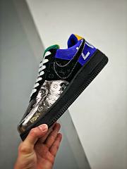 Louis Vuitton Nike Air Force 1 Low By Virgil Abloh Black Metallic Silver - 3