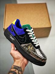 Louis Vuitton Nike Air Force 1 Low By Virgil Abloh Black Metallic Silver - 5