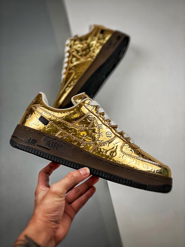 Louis Vuitton Nike Air Force 1 Low By Virgil Abloh Metallic Gold - 1