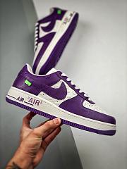 Louis Vuitton Nike Air Force 1 Low By Virgil Abloh White Purple - 1