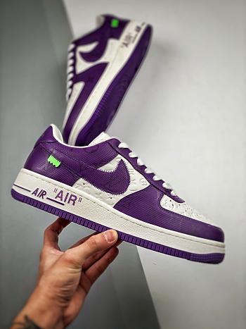 Louis Vuitton Nike Air Force 1 Low By Virgil Abloh White Purple