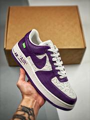 Louis Vuitton Nike Air Force 1 Low By Virgil Abloh White Purple - 4