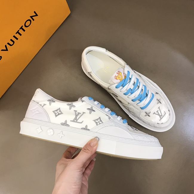 LV Ollie Sneaker White Logo Gray - 1