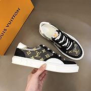 LV Ollie Sneaker Black White Logo Yellow - 1