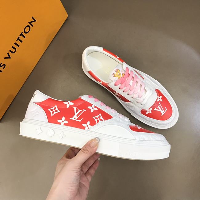 LV Ollie Sneaker Red White Logo  - 1