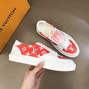 LV Ollie Sneaker Red White Logo  - 1