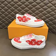 LV Ollie Sneaker Red White Logo  - 2