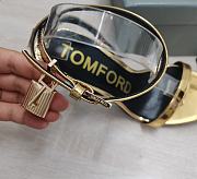 TOM FORD LAMINATED NAPPA PADLOCK POINTY NAKED SANDAL GOLD W2272T-LSP014 - 6