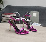 TOM FORD MIRROR LEATHER PADLOCK POINTY NAKED SANDAL FUCHSIA W2272T-LCL234 - 1