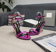 TOM FORD MIRROR LEATHER PADLOCK POINTY NAKED SANDAL FUCHSIA W2272T-LCL234 - 2