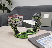 TOM FORD MIRROR LEATHER PADLOCK POINTY NAKED SANDAL ACID GREEN W2272T-LCL234 - 2