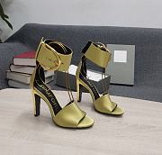 TOM FORD MIRROR LEATHER BUCKLE ANKLE STRAP SANDAL GOLD W3072T-LCL234 - 1