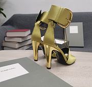 TOM FORD MIRROR LEATHER BUCKLE ANKLE STRAP SANDAL GOLD W3072T-LCL234 - 3