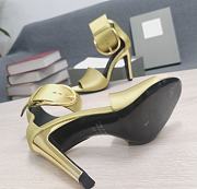 TOM FORD MIRROR LEATHER BUCKLE ANKLE STRAP SANDAL GOLD W3072T-LCL234 - 2