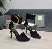 TOM FORD LEATHER BUCKLE ANKLE STRAP SANDAL BLACK W3072T-LCL002 - 1