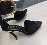 TOM FORD LEATHER BUCKLE ANKLE STRAP SANDAL BLACK W3072T-LCL002 - 6