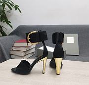 TOM FORD LEATHER BUCKLE ANKLE STRAP SANDAL BLACK W3072T-LCL002 - 5