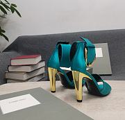 TOM FORD SATIN BUCKLE ANKLE STRAP SANDAL AQUA W3072T-TSA001 - 6