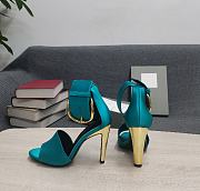 TOM FORD SATIN BUCKLE ANKLE STRAP SANDAL AQUA W3072T-TSA001 - 5