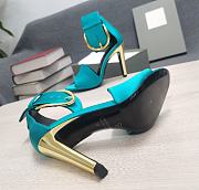 TOM FORD SATIN BUCKLE ANKLE STRAP SANDAL AQUA W3072T-TSA001 - 2