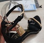 TOM FORD SHINY LEATHER PADLOCK POINTY NAKED SANDAL BLACK W3078T-LKD002 - 6