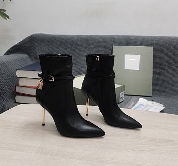 TOM FORD LEATHER PADLOCK ANKLE BOOT BLACK W2959T-LCL002