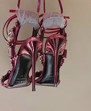 TOM FORD Metallic Crystal Ankle-tie Sandals In Pink - 2