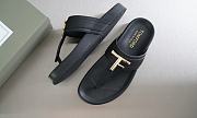 Tom Ford Men's Black Leather Sandals - 6