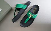 Tom Ford Men's Green Leather Sandals - 5